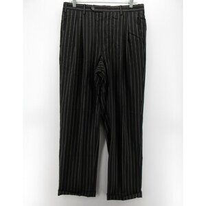 Ravazzolo Pants 34X30 Virgin Wool Pinstripe Trousers Cuffed Italy 50 *